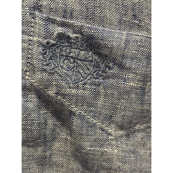 Paul Costelloe Living Regular Fit Mens Short Sleeve Button-Up Shirt Blue - Picture 2 of 11